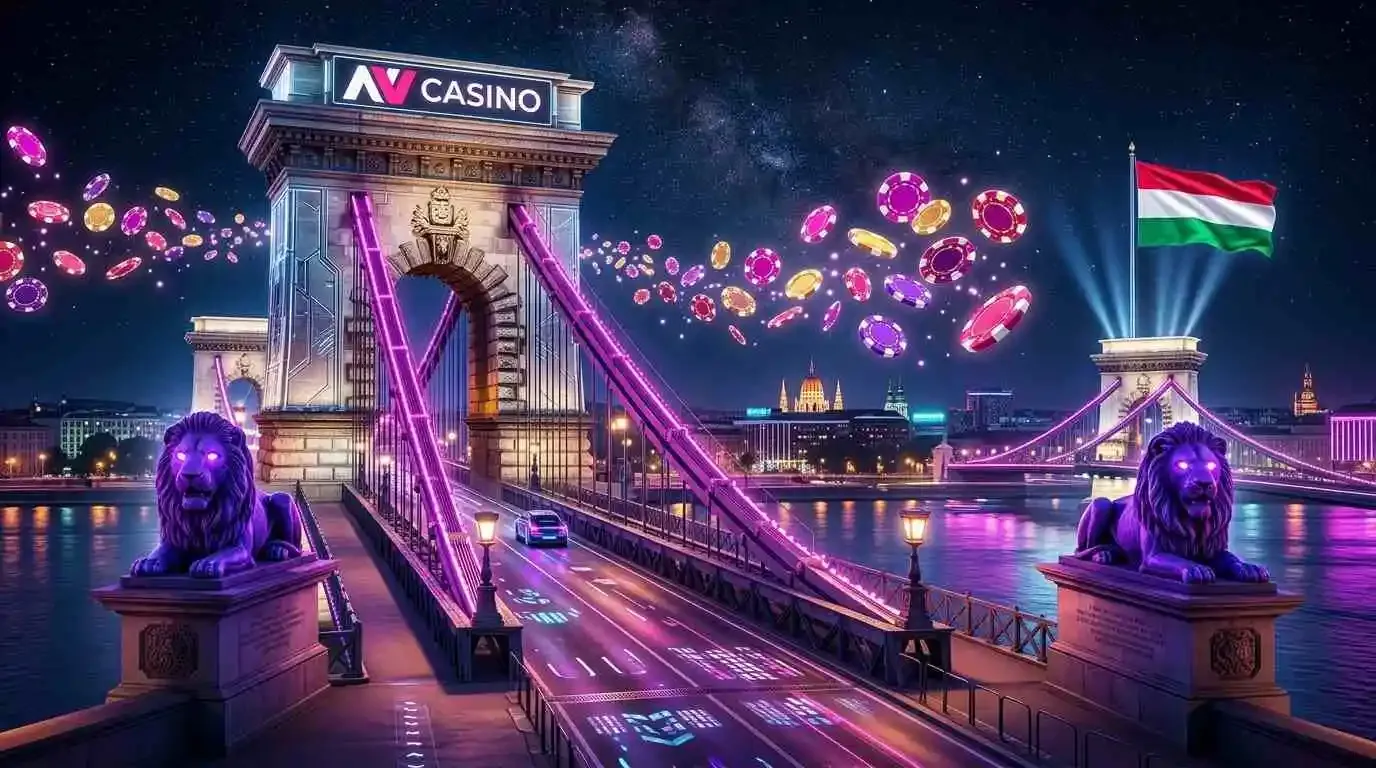 Budapest Chain Bridge neon pathw